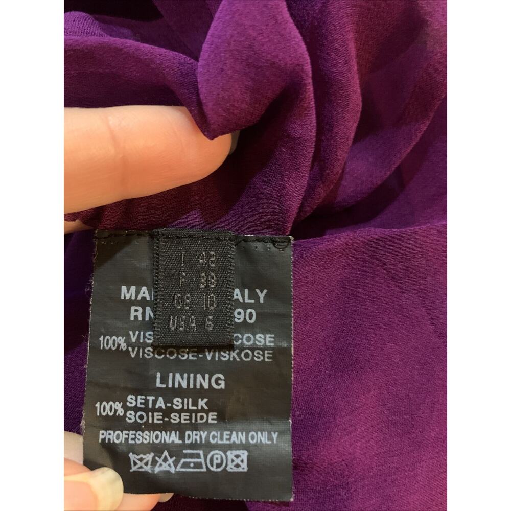 Derek Lam Fitted Knee Length Solid Purple Dress 6 - image 3